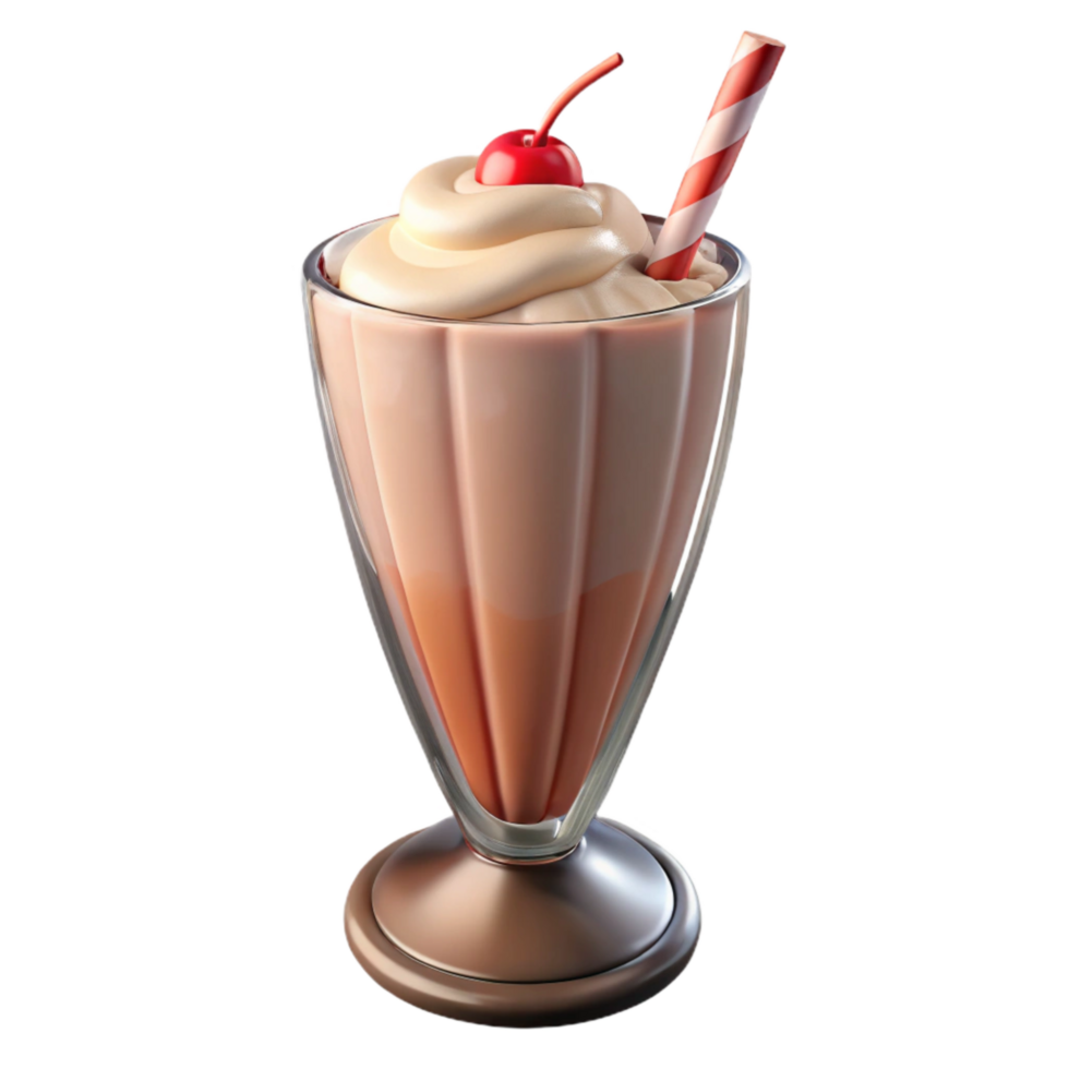 wonderful traditional Milkshake in a Glass Cutout on Transparent Background genuine png