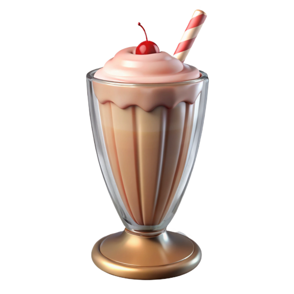 extraordinary abstract Milkshake in a Glass Cutout on Transparent Background detailed png