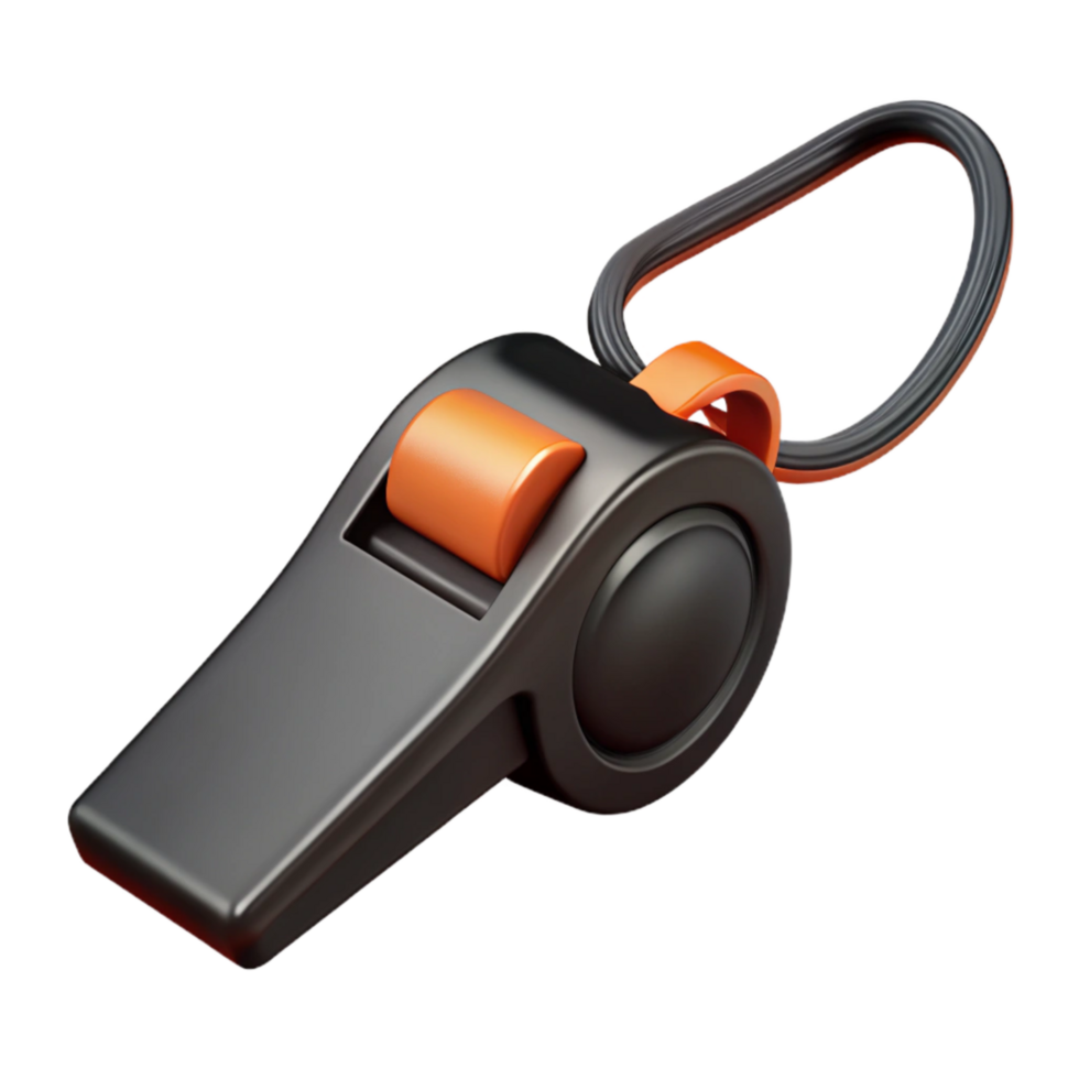impressive modern Referee Whistle Black Lanyard Attached Transparent authentic png
