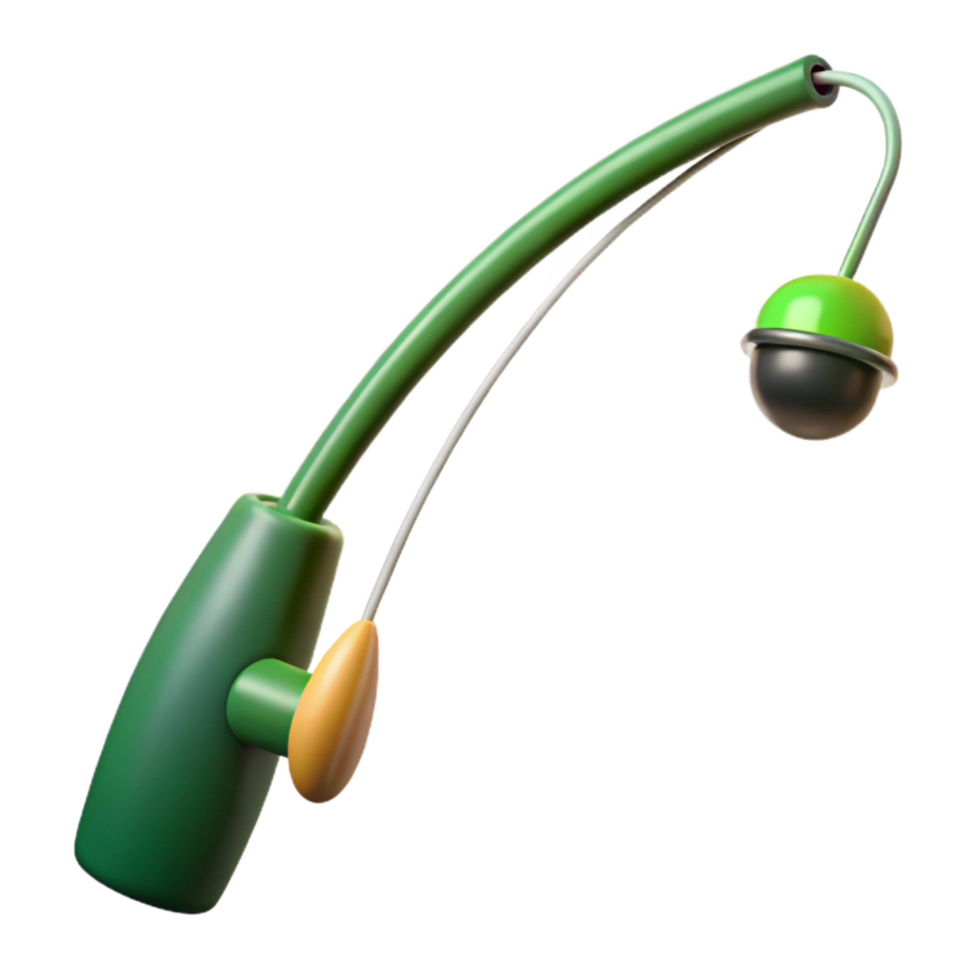 extraordinary rustic Green Fishing Rod Casting Line Lake View Transparent Background original png