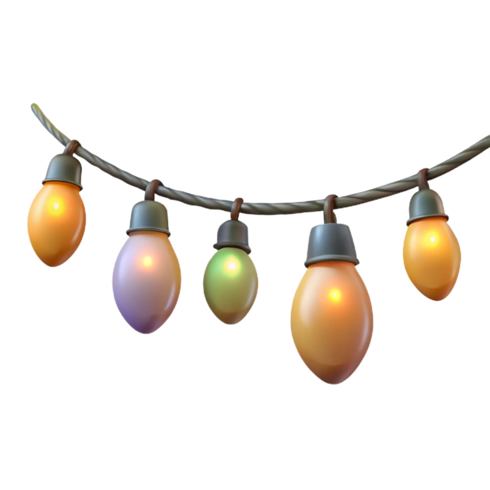 wonderful traditional Holiday Lights String Twinkling Transparent Background premium png