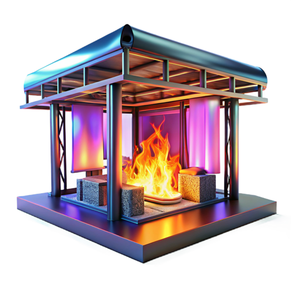 extraordinary artistic 3d Rendered, Futuristic Interpretation of Burning Mart Installation, Metallic St high resolution png