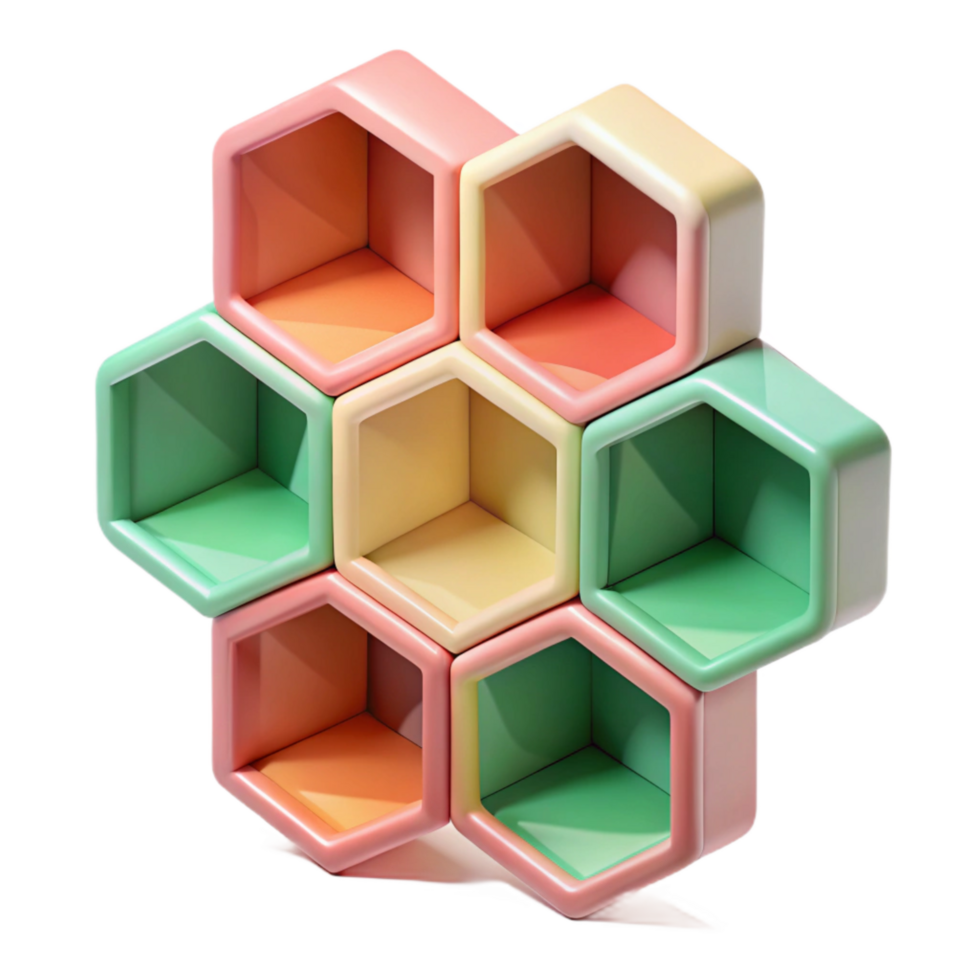 magnificent abstract A 3d Rendered Cutout of Conceptual Modular Shelving Unit, Featuring professional png
