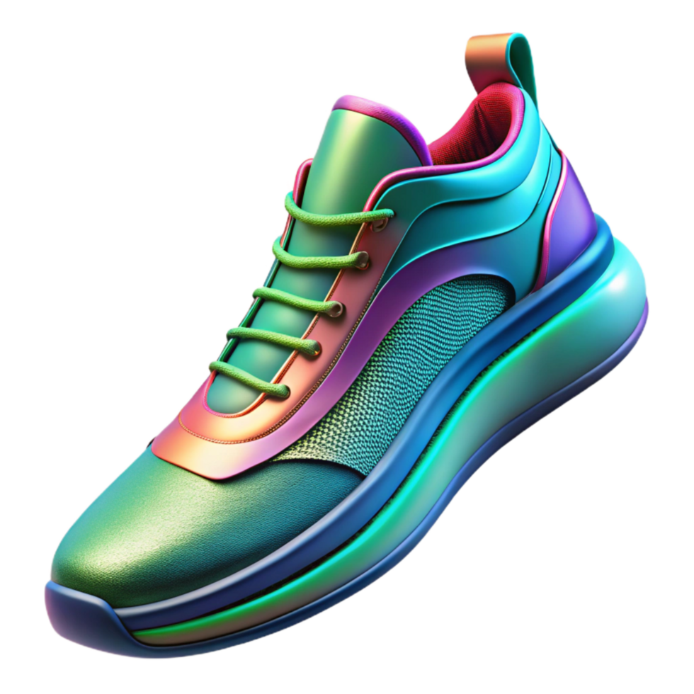 magnificent rustic Generate 3d Rendered Cutout of Conceptual, Self-lacing Running Shoe With high resolution png