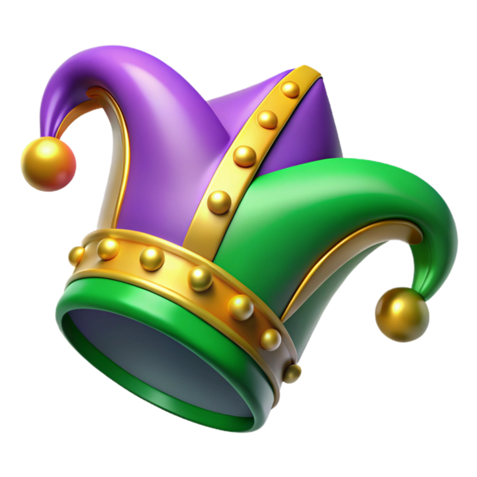 beautiful artistic 3d Rendered Cutout of Detailed Mardi Gras Jester's Hat With genuine png