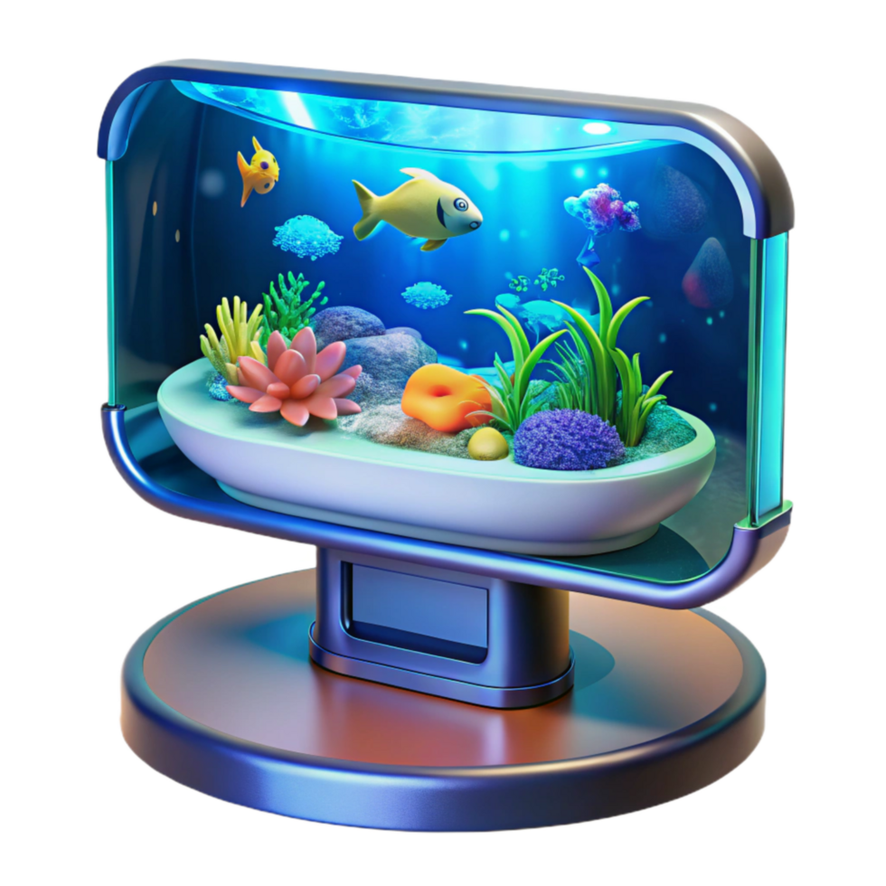 serene rustic A 3d Rendered Cutout of Futuristic, Transparent Glass Desk Organizer 4K png