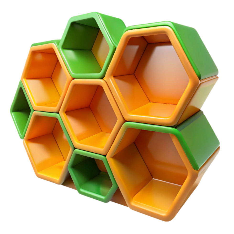 dramatic modern A 3d Rendered Cutout of Futuristic, Modular Shelving Unit With premium png