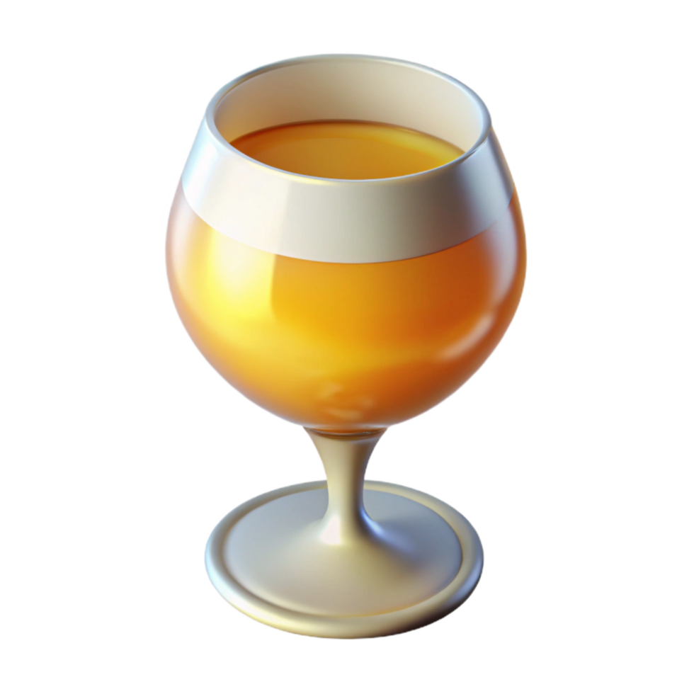 dramatic rustic 3d Rendered Cutout of Glistening, Frosted Glass of Chilled Apfelwein original png
