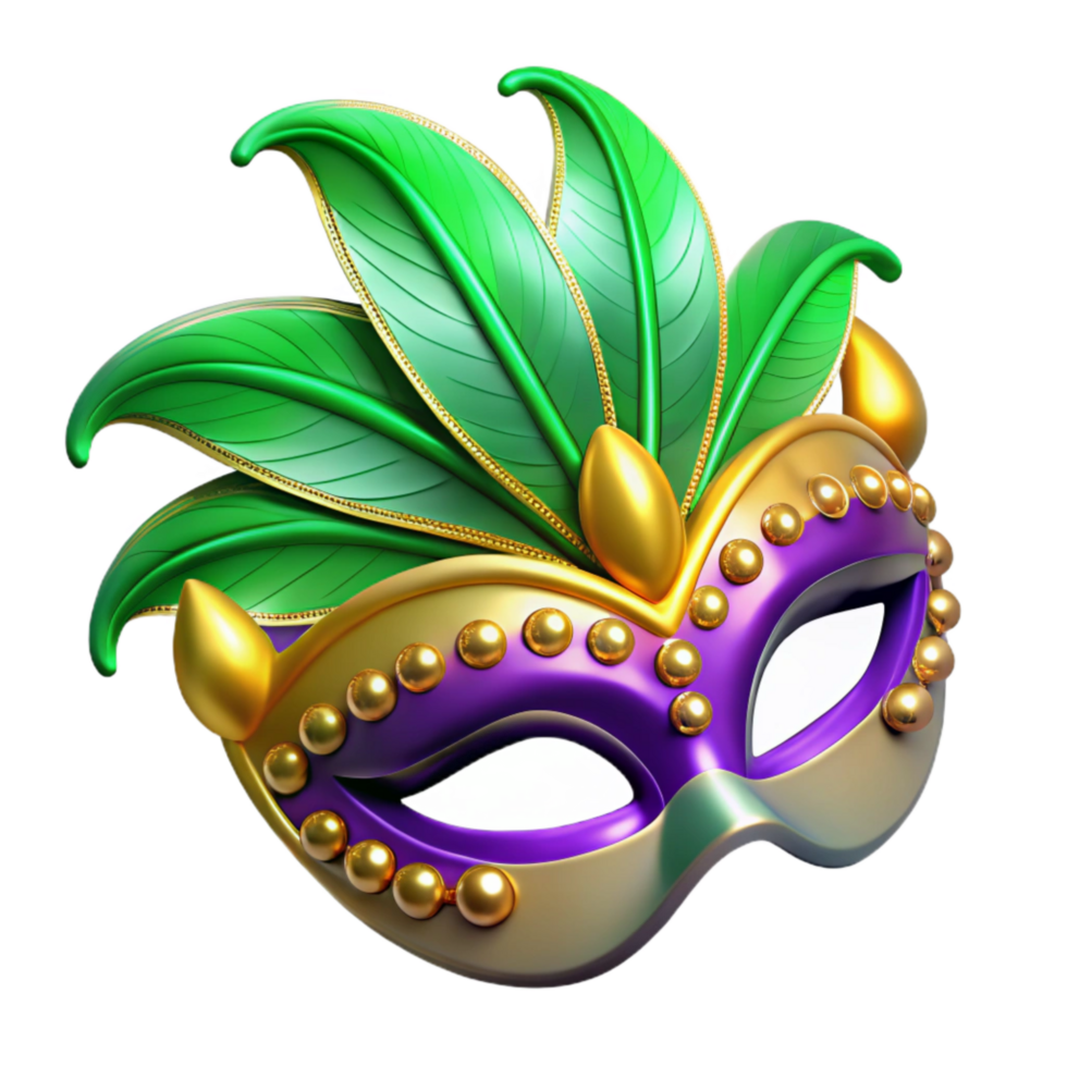 vibrant rustic 3d Rendered Cutout of Glittering Mardi Gras Mask Decorated With original png