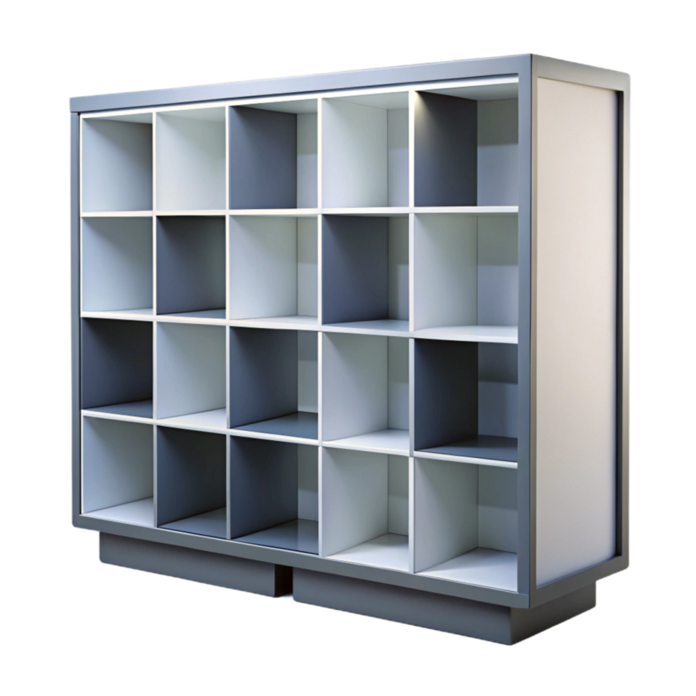 stunning artistic A 3d Rendered Cutout of Futuristic, Modular Shelving Unit With detailed png