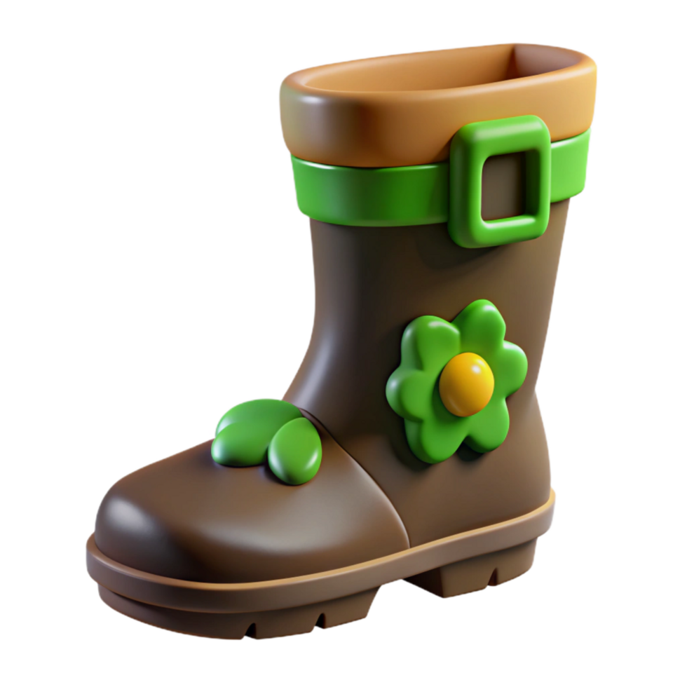magnificent creative 3d Rendered Cutout of Muddy Glastonbury Festival Welly Boot With premium png