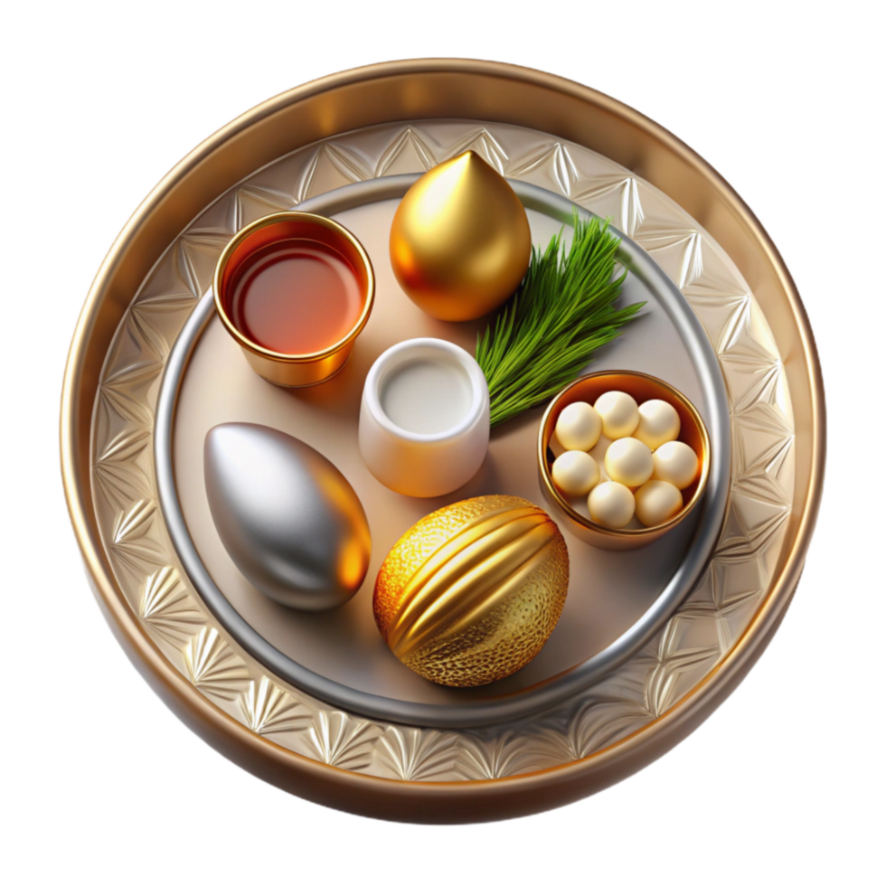 impressive rustic 3d Rendered Seder Plate with Traditional Passover Foods, Including Matzah, premium png