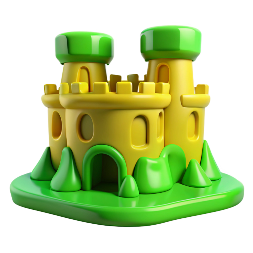 beautiful rustic 3d Rendered Cutout of Towering, Vibrant Green and Yellow Boryeong 4K png