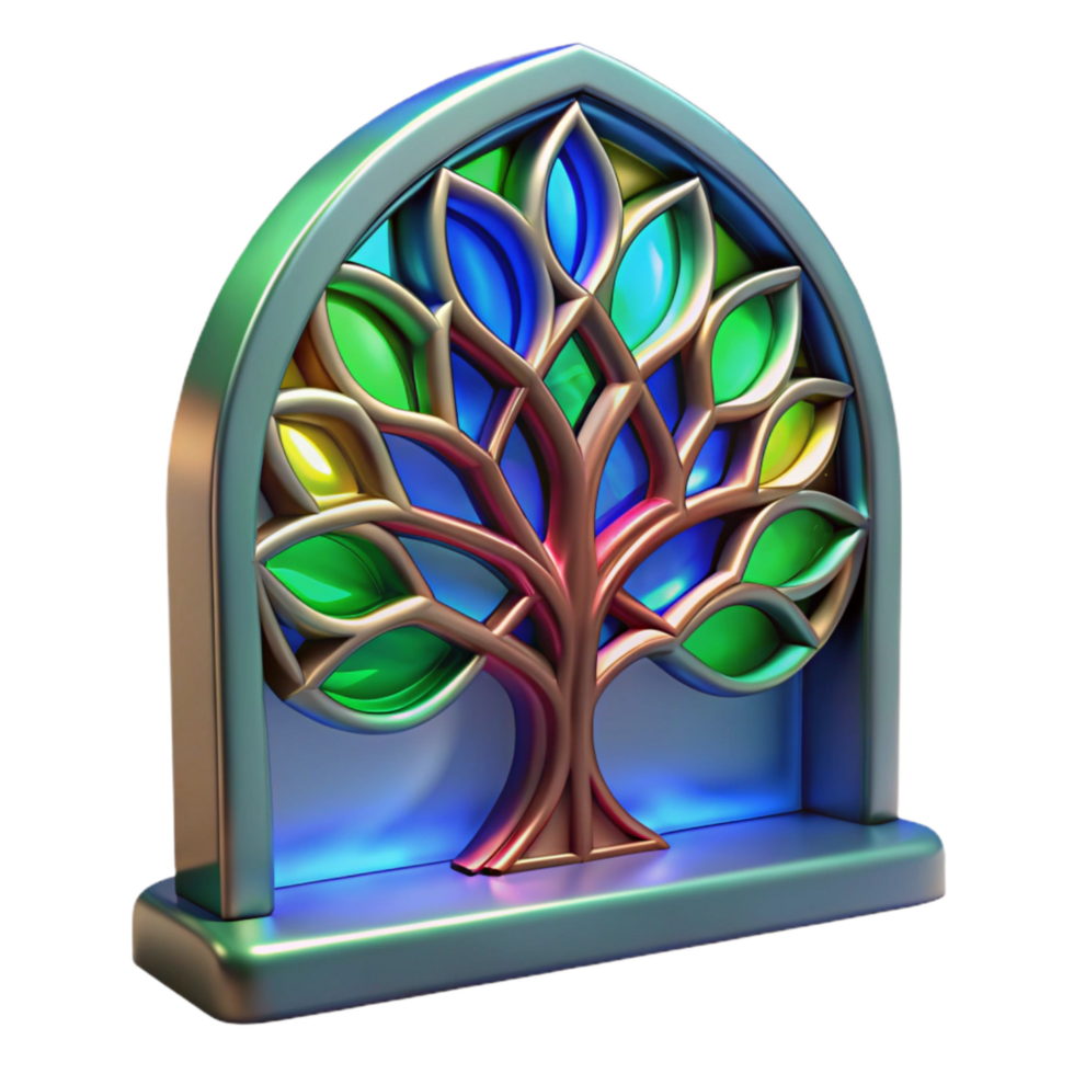 beautiful creative Create 3d Rendered Cutout of Unique Architectural Element - Stained premium png