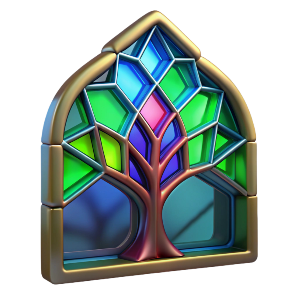 stunning creative Create 3d Rendered Cutout of Unique Architectural Element - Stained original png