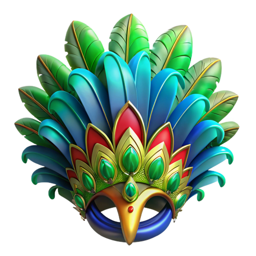 dramatic minimalist 3d Rendered Cutout of Vibrant Purple, Green, and Gold Feathered 4K png