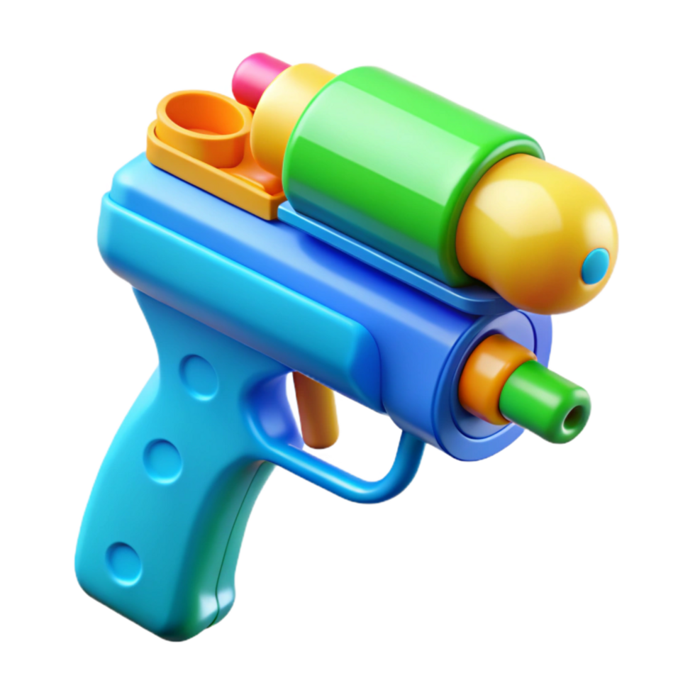 impressive creative 3d Rendered Cutout of Vibrant Songkrwater Gun, Rendered in Cartoonish original png