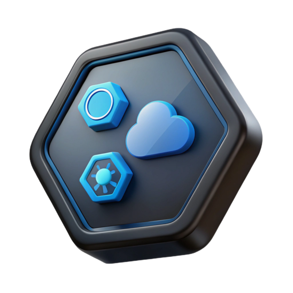 extraordinary artistic A 3d Rendered, Glossy Cutout of Matte Black, Hexagonal Smart genuine png