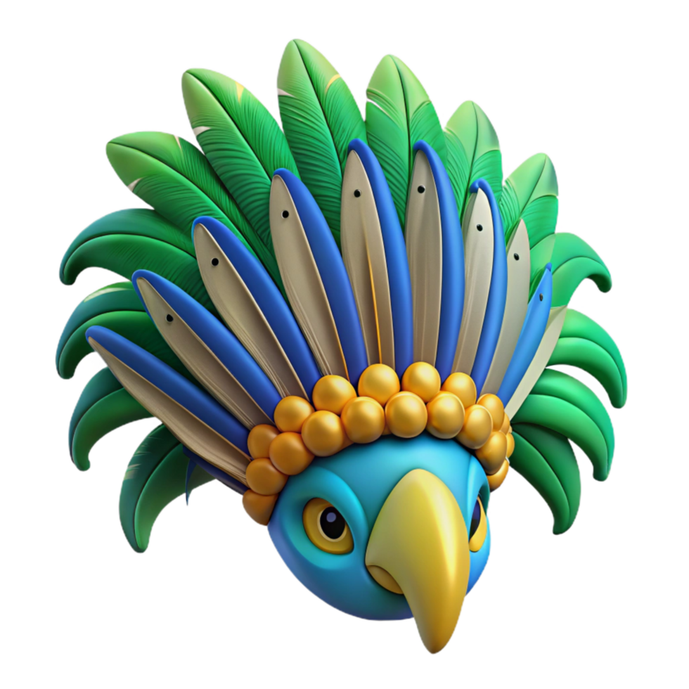 dramatic abstract 3d Rendered, Hand-painted of Feathered Carnival of Rio Headdress Wi original png