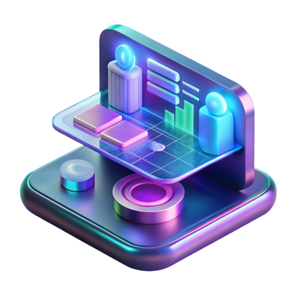 stunning traditional A 3d Rendered Cutout of Futuristic, Transparent Glass Desk Organizer exclusive png