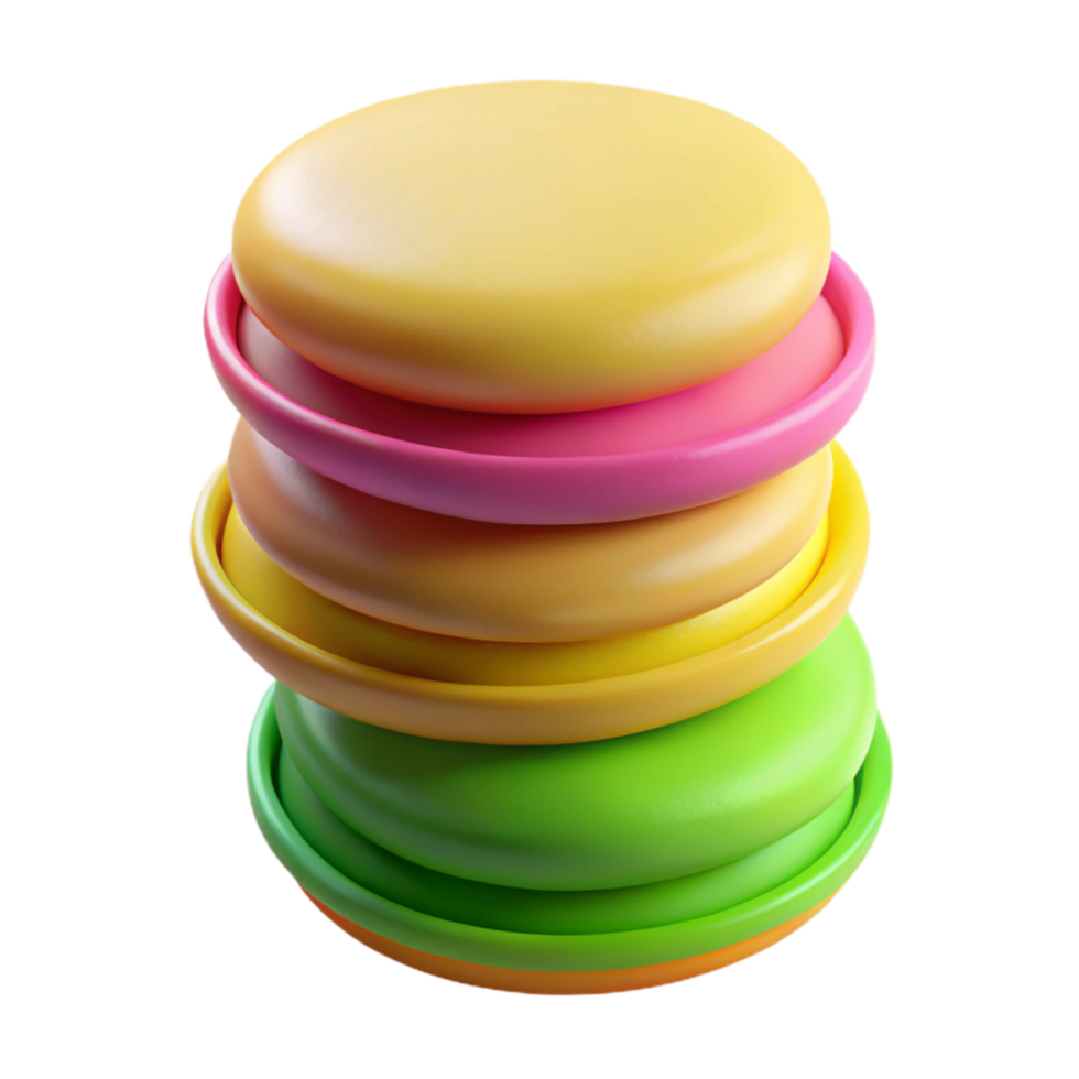vibrant abstract Pastel Macarons 3d Render high resolution png