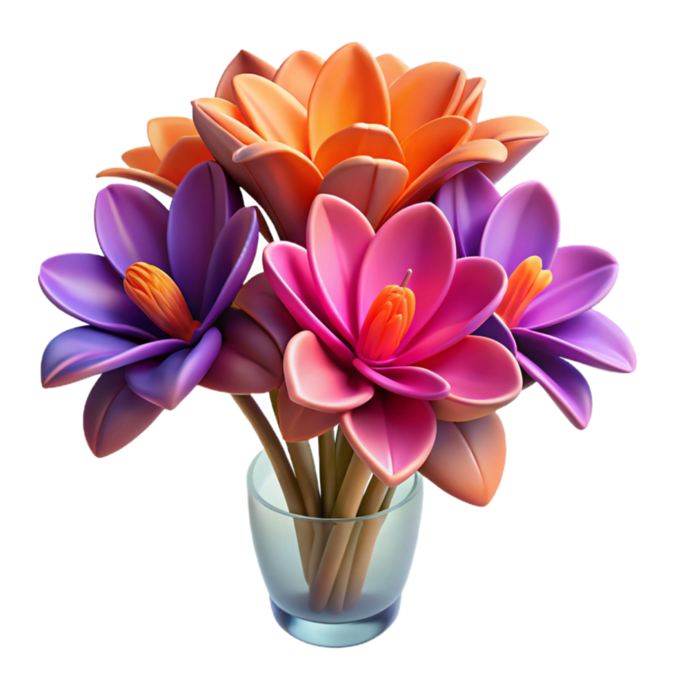 beautiful minimalist A 8k Cutout of Meticulously Arranged Bouquet of Exotic Tropical 4K png