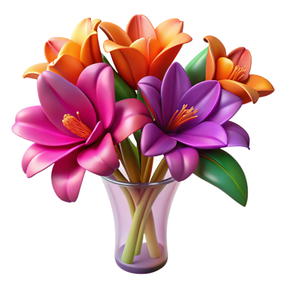 elegant minimalist A 8k Cutout of Meticulously Arranged Bouquet of Exotic Tropical 4K png