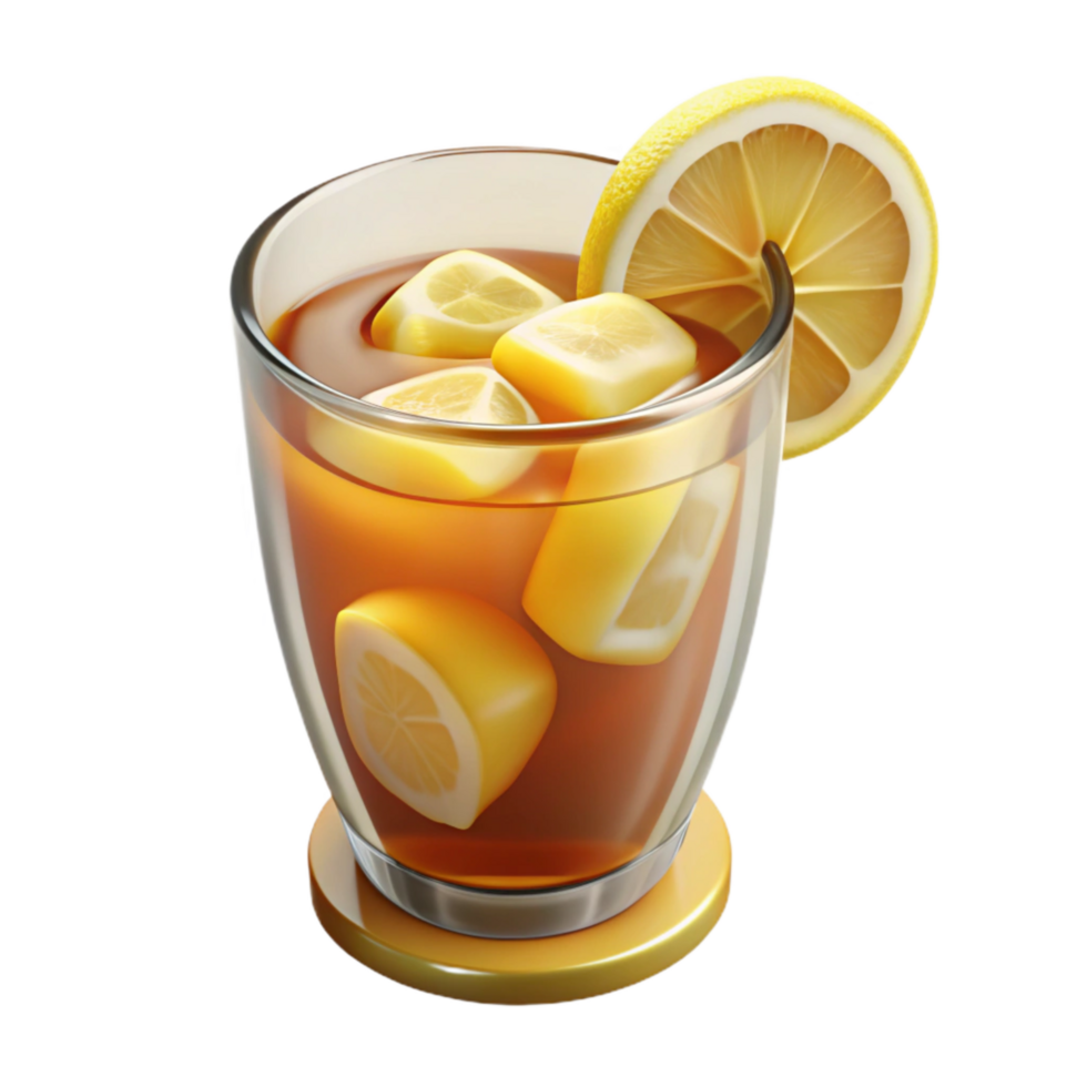 dramatic contemporary Iced Tea with Lemon Refreshing Drink high quality png