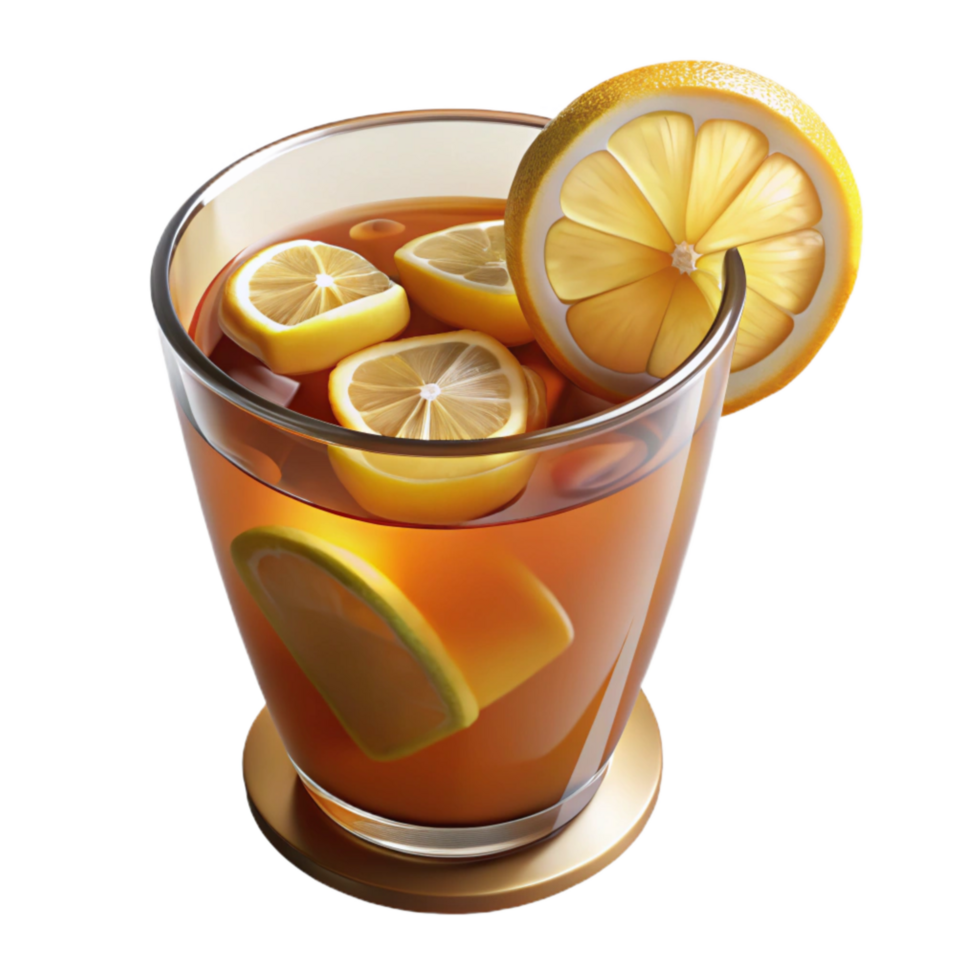 magnificent traditional Iced Tea with Lemon Refreshing Drink 4K png
