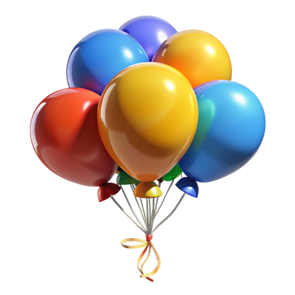 extraordinary abstract A Group of Colorful Balloons Tied Together, Professionally Lit With professional png
