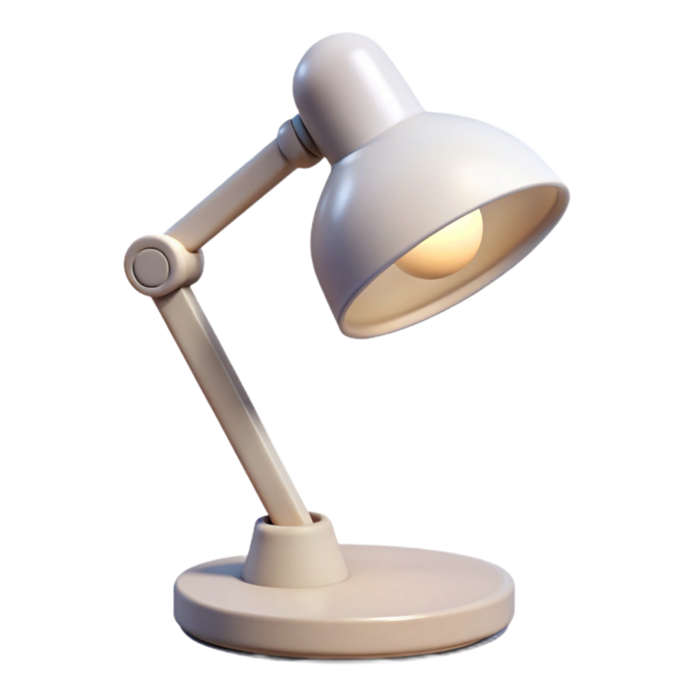 beautiful classic A 3d Rendered Cutout of Minimalist, Matte White Desk Lamp professional png