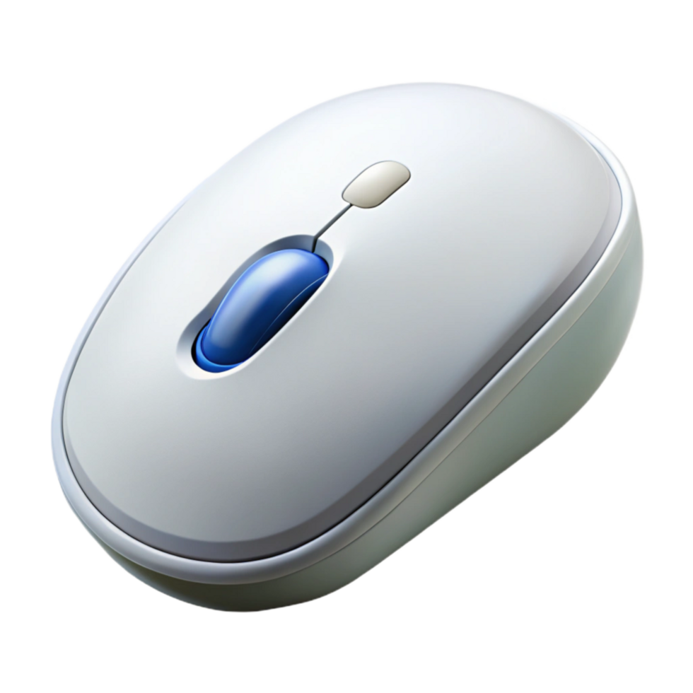 elegant modern Wireless Computer Mouse White Background 4K png