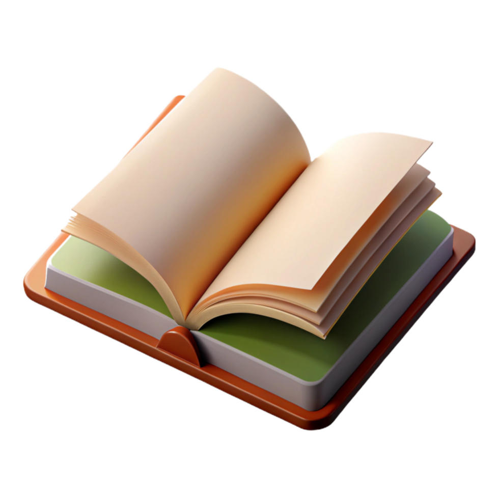 serene rustic A Open Hardback Book with Visible Text and Page Turning, original png
