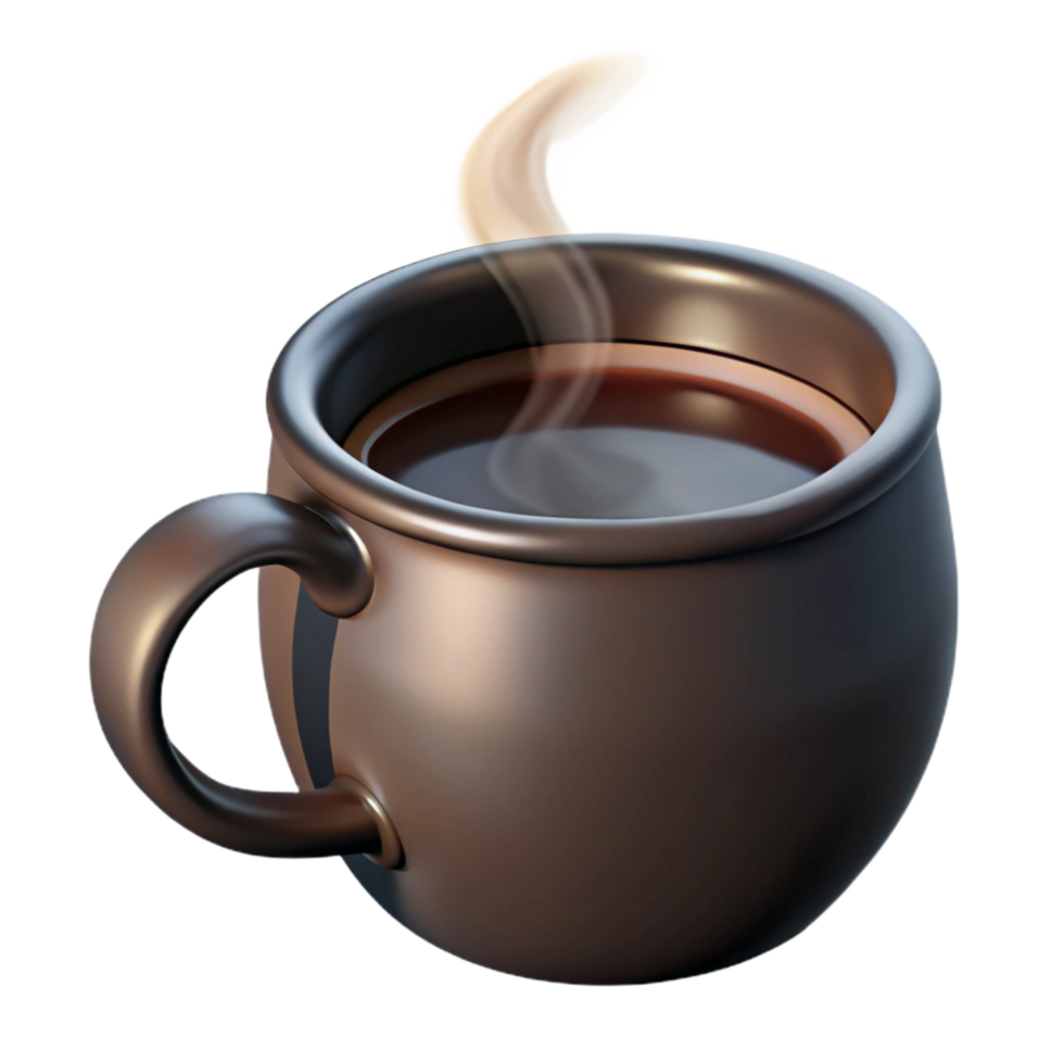 impressive traditional A Steaming Porcelain Mug of Black Coffee with Realistic Steam 4K png