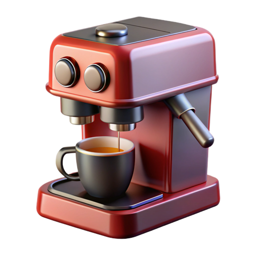 elegant contemporary Modern Coffee Machine Low-poly 3d Render original png