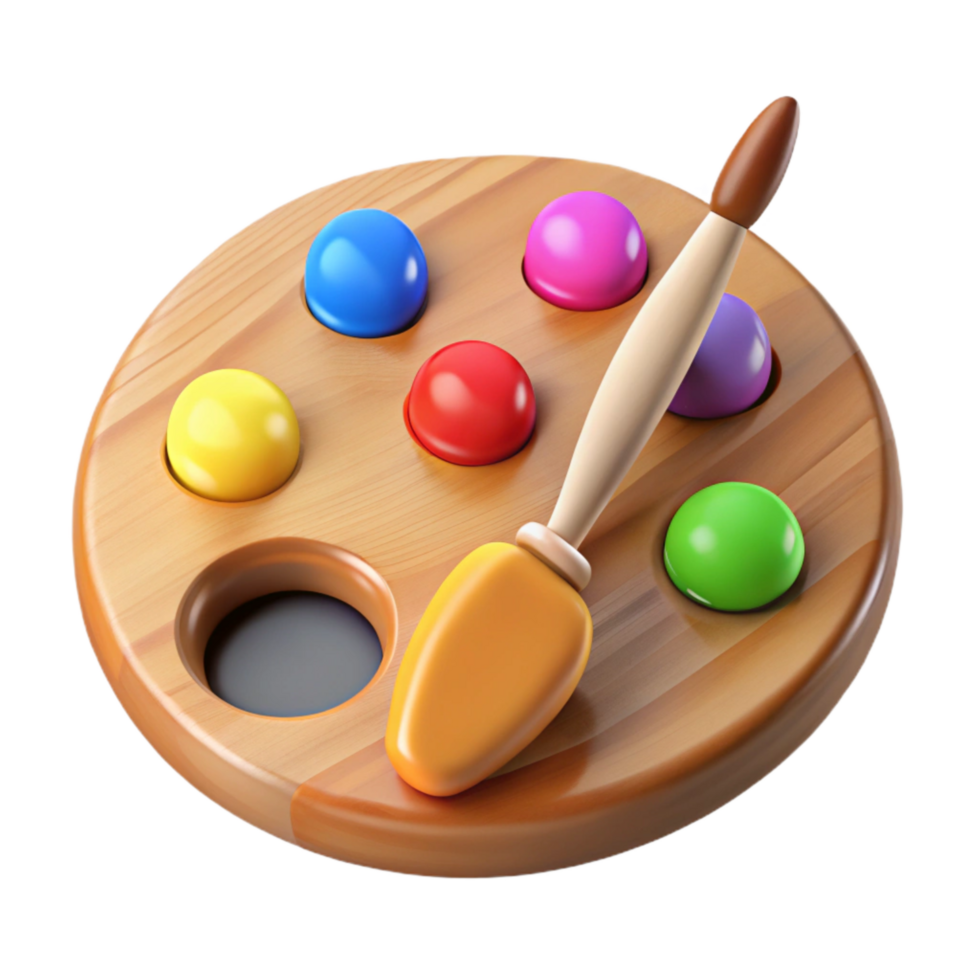 dramatic traditional Vintage Artist's Palette with Oil Paints exclusive png