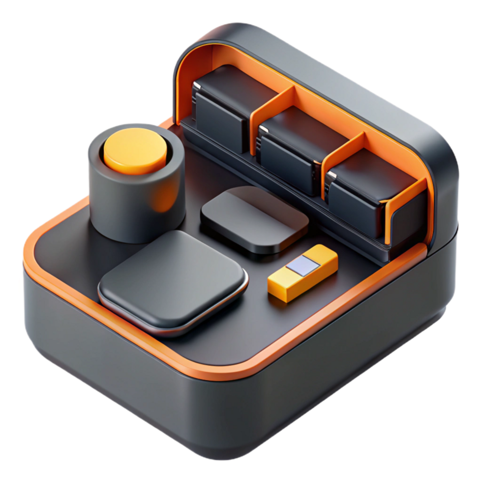 magnificent artistic Create 3d Rendered Cutout of Futuristic Conceptual Modular Desk Organizer high quality png