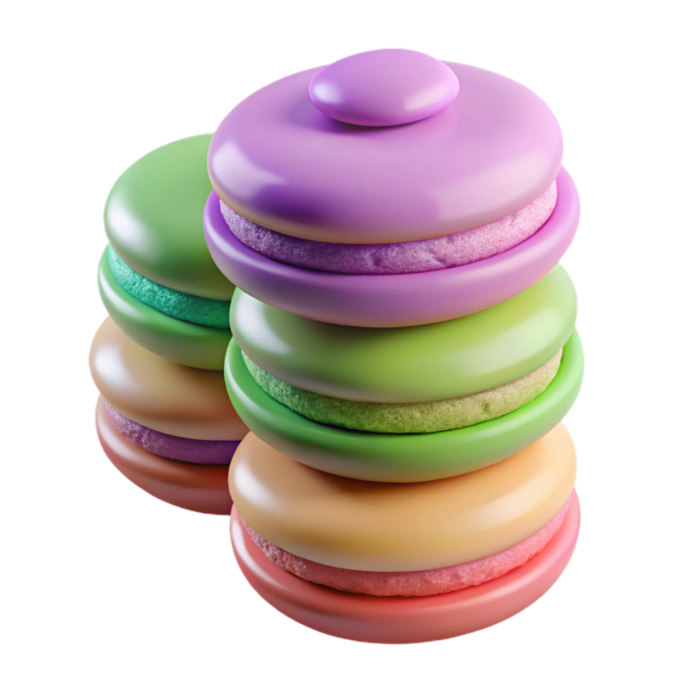 elegant artistic Create Cutout of Stack of Colorful Macarons with Various Flavors genuine png