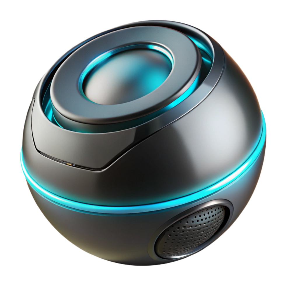 impressive artistic Create 8k Cutout of Futuristic Concept Design Portable Speaker Shaped detailed png