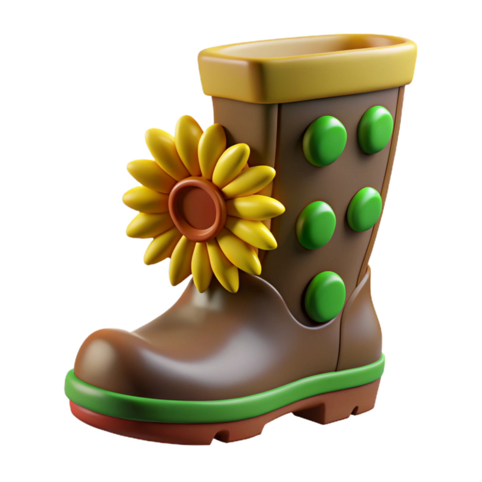 beautiful modern Cutout of Muddy Glastonbury Festival Welly Boot, Rendered in High original png