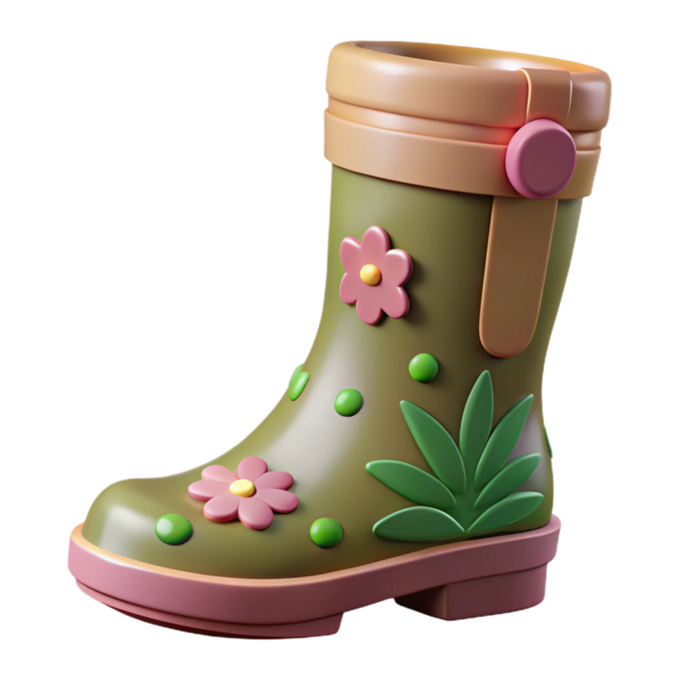 impressive vintage Cutout of Muddy Glastonbury Festival Welly Boot, Rendered in High premium png