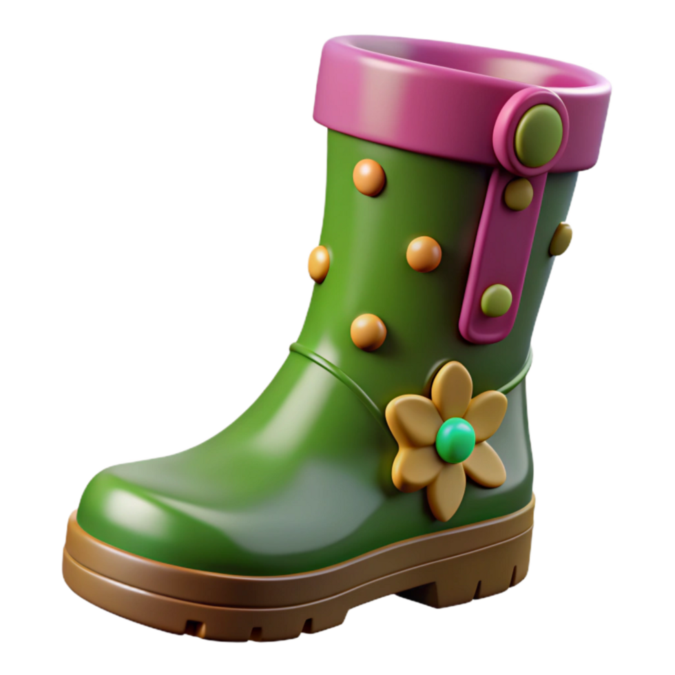 impressive traditional Cutout of Muddy Glastonbury Festival Welly Boot, Rendered in High genuine png