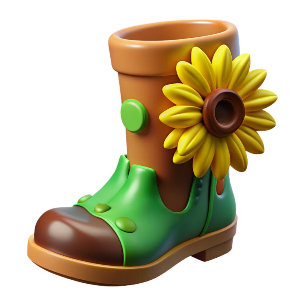 extraordinary classic Cutout of Muddy Glastonbury Festival Welly Boot, Rendered in High original png