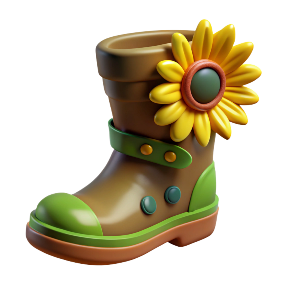 wonderful contemporary Cutout of Muddy Glastonbury Festival Welly Boot, Rendered in High professional png