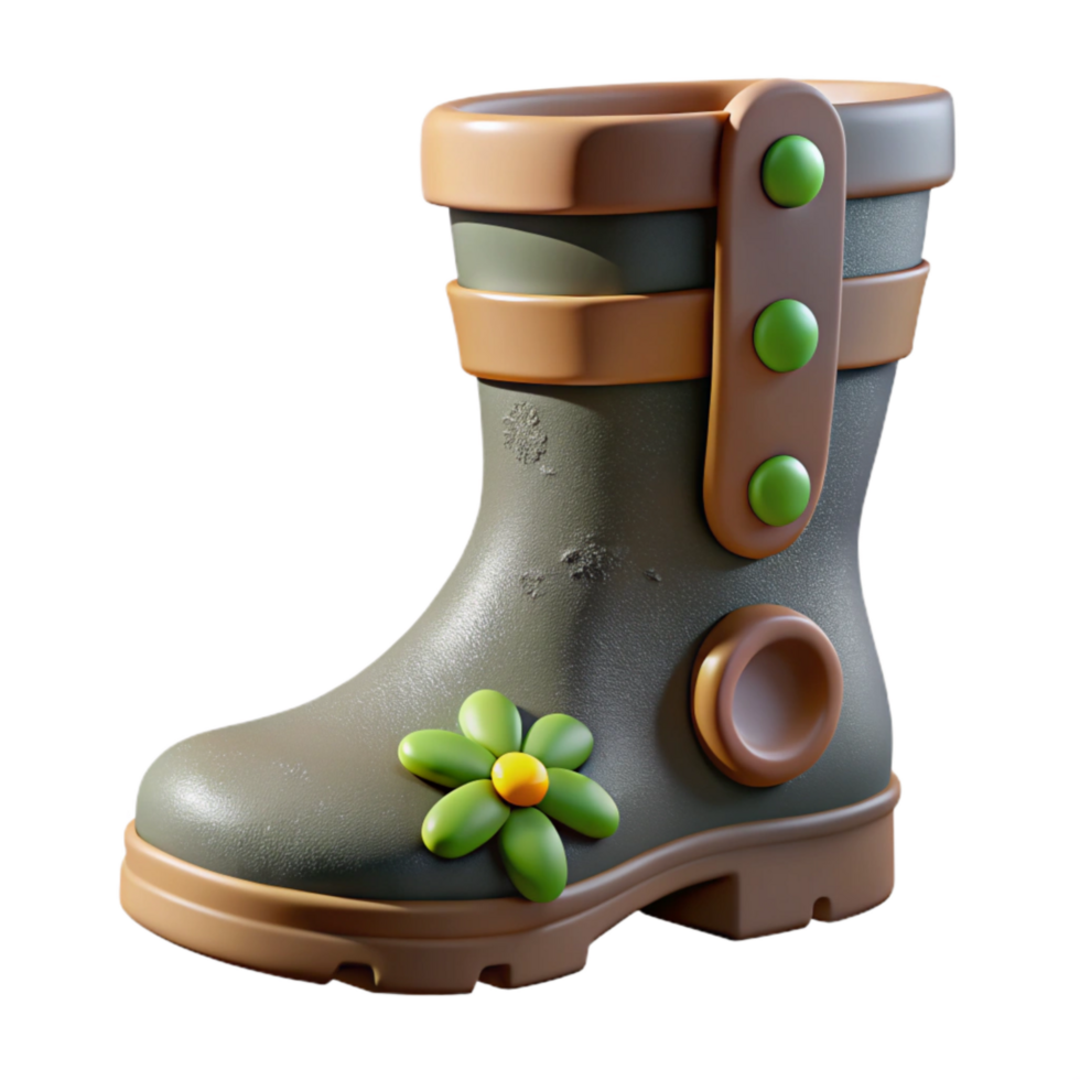 beautiful modern Muddy Glastonbury Wellie Boot Grass and Paint 4K png