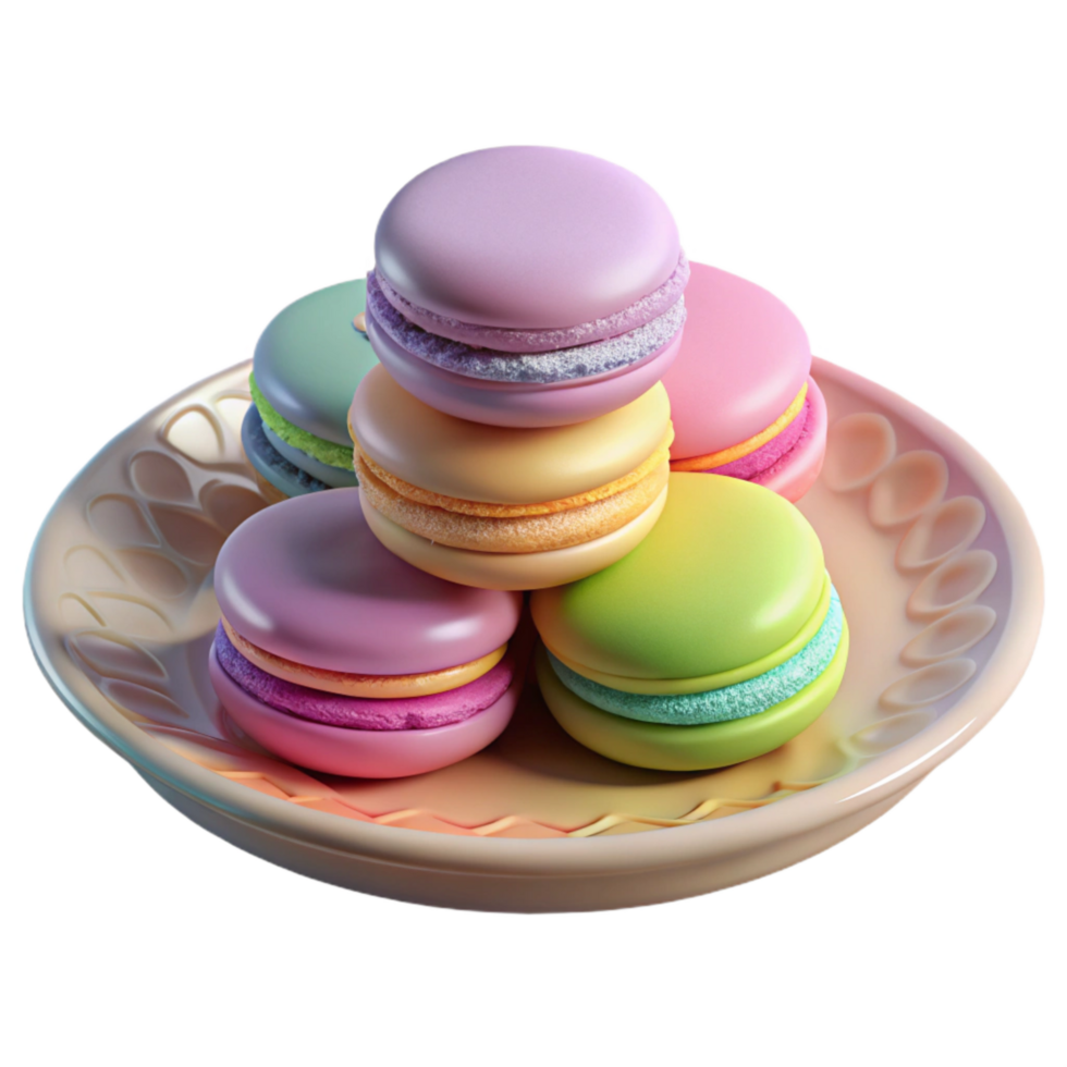 magnificent rustic Generate Cutout of Stack of Colorful Macarons in Pastel Shades professional png