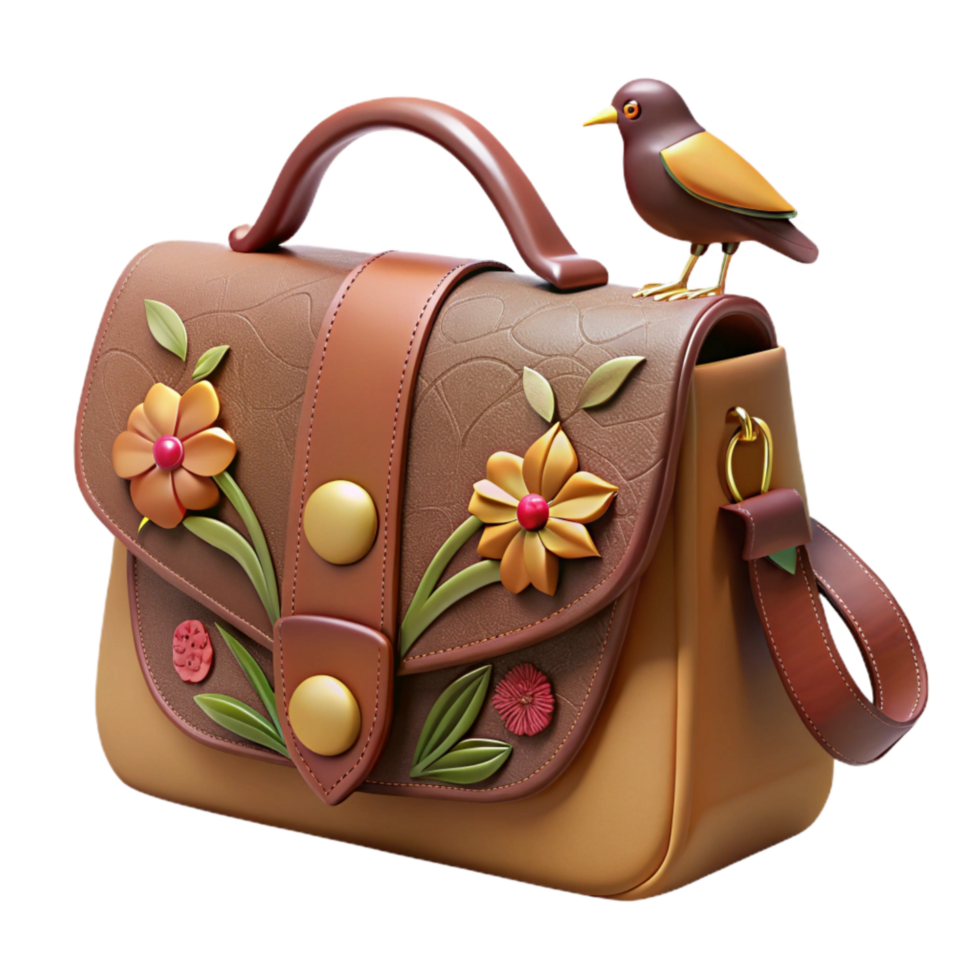 impressive contemporary A Cutout of Stylish, Leather Handbag with Unique, Asymmetrical Flap authentic png