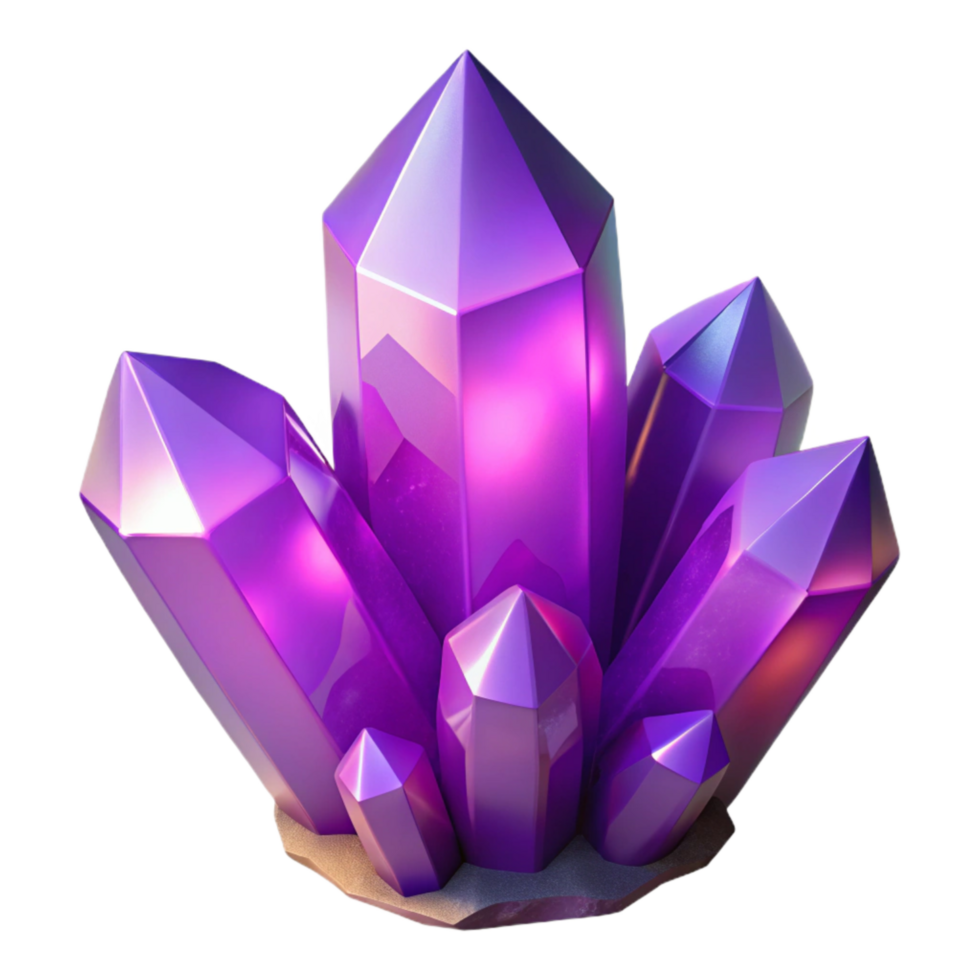 elegant vintage Generate 8k Cutout of Cluster of Three Amethyst Crystals With premium png