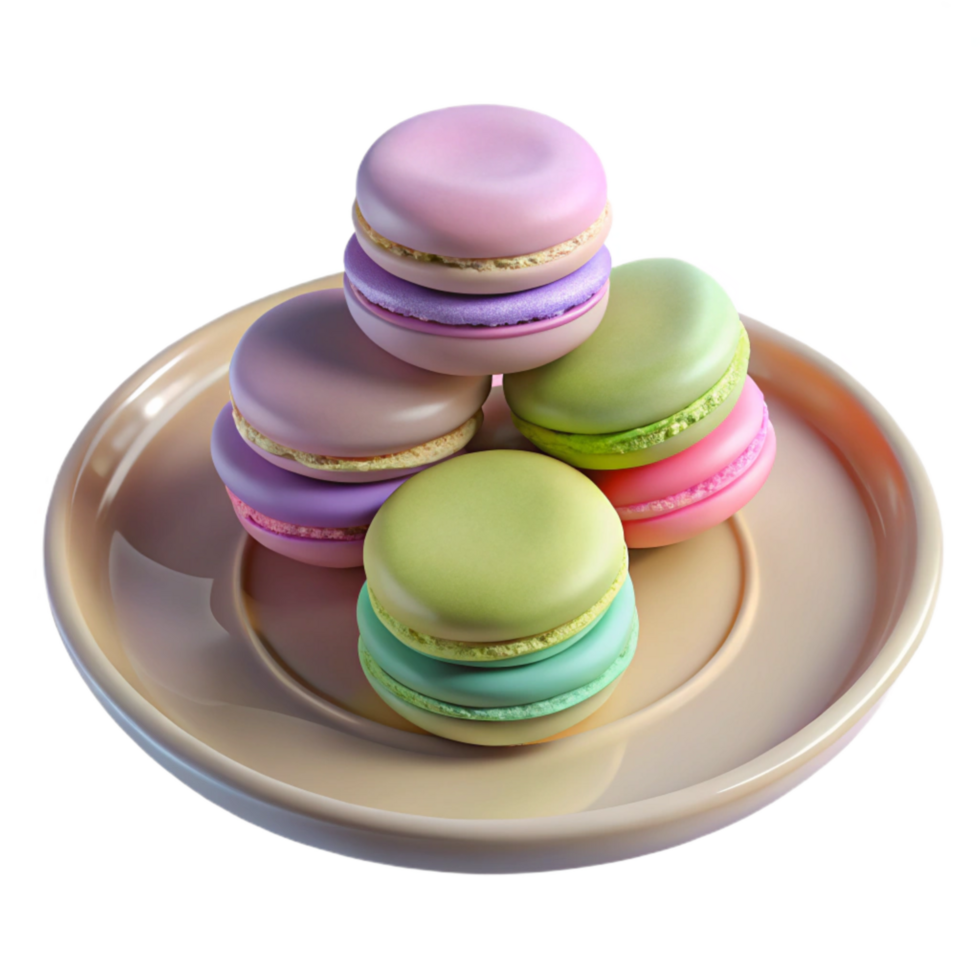 dramatic artistic Generate Cutout of Stack of Colorful Macarons in Pastel Shades genuine png