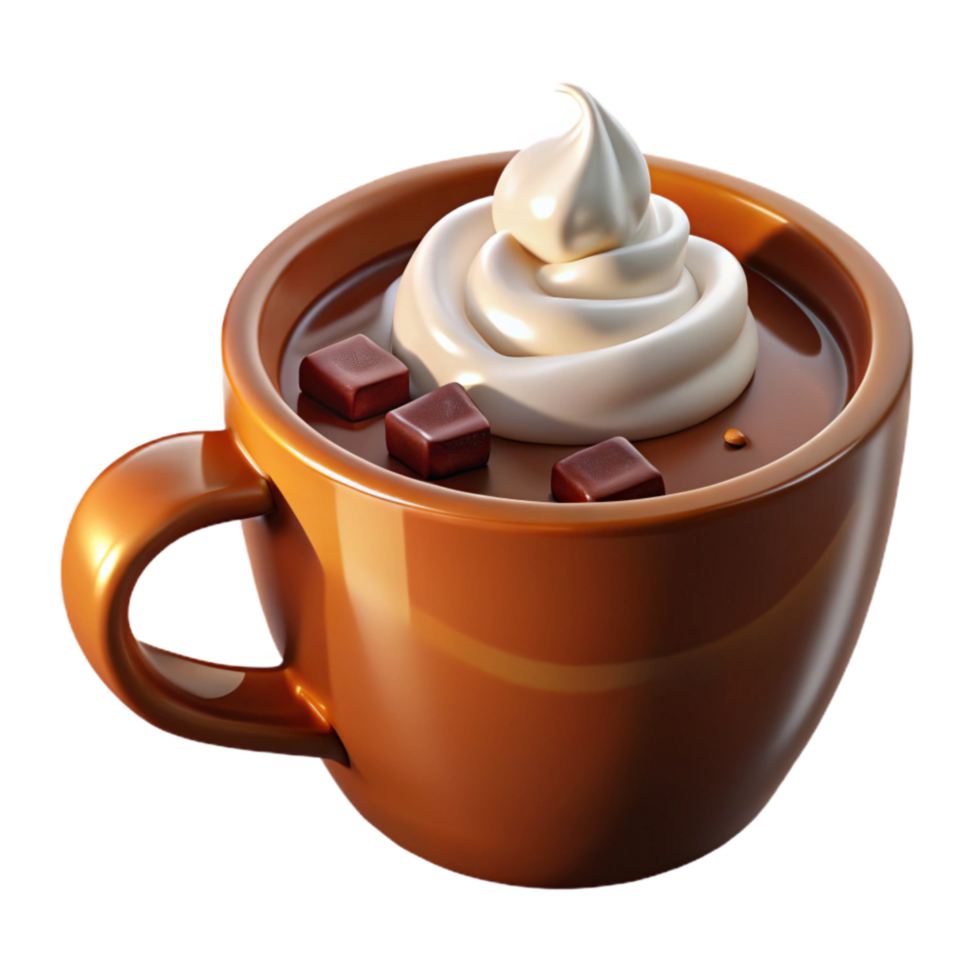 wonderful classic Generate Cutout of Steaming Cup of Hot Chocolate Topped With genuine png